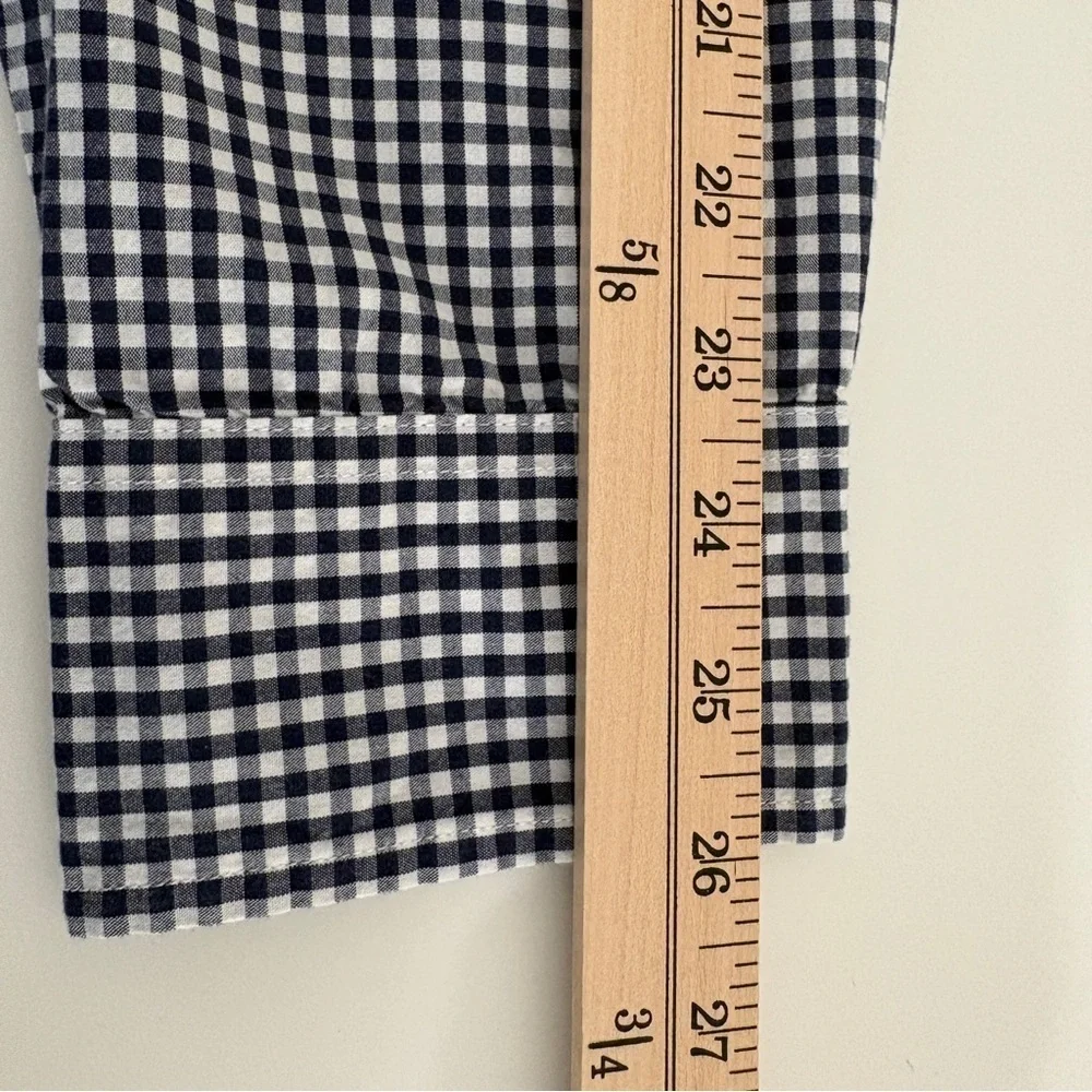 J. Crew Blue Check Button Front Long Sleeve Shirt